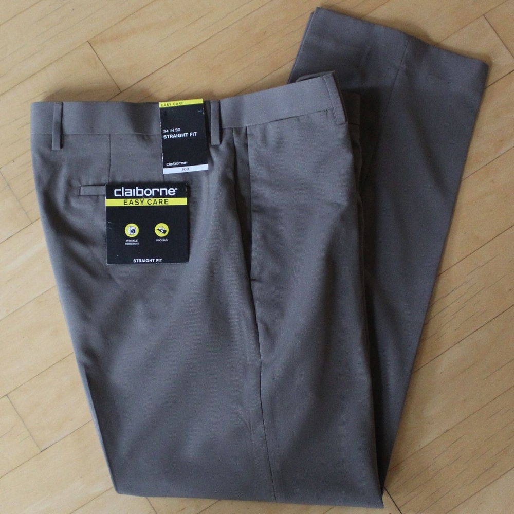 Claiborne easy-care gray dress pants NWT